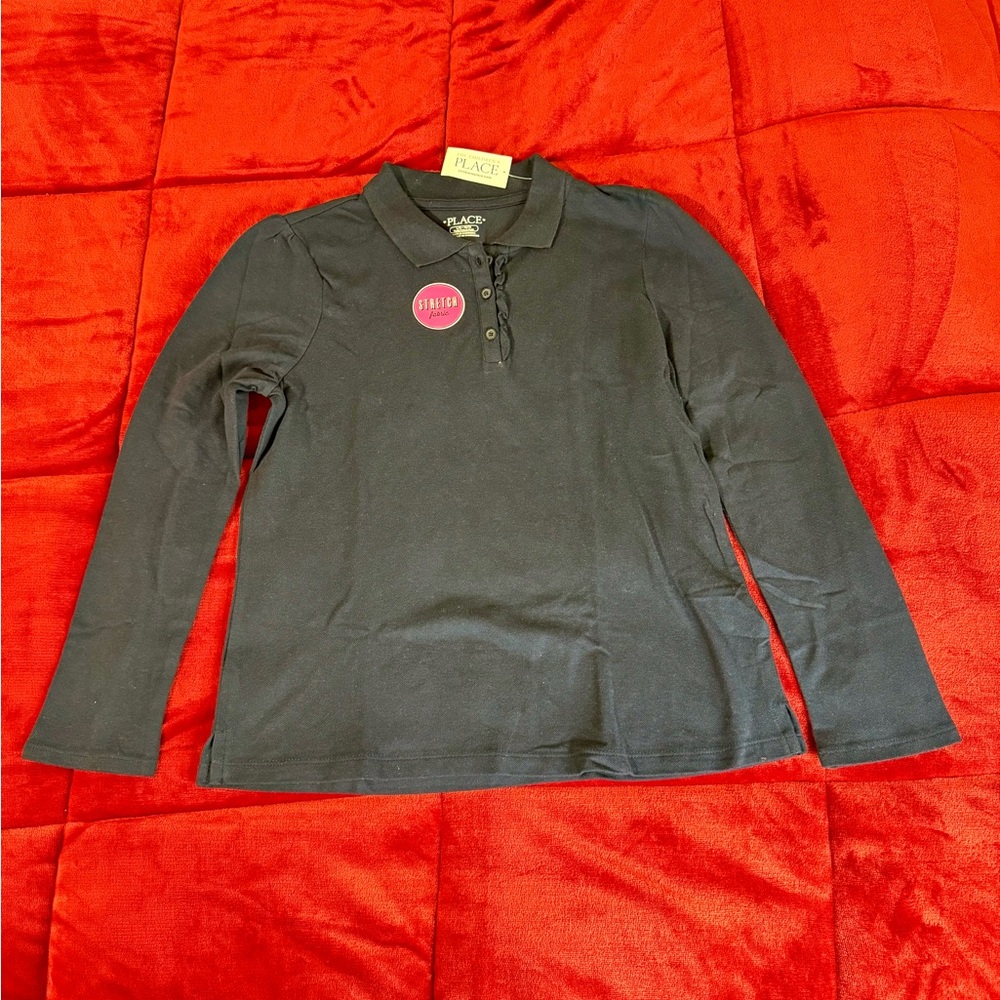 Girls’ Navy Ruffle Polo L 10-12| The Children’s Place | Uniform Style